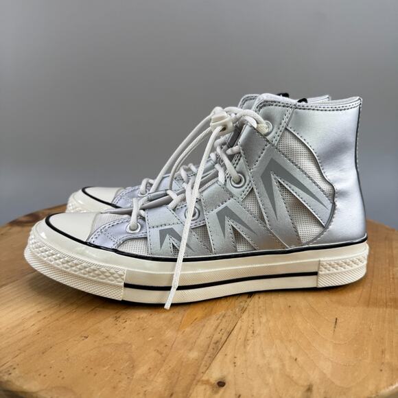 Converse Chuck 70 Mesh High Womens Size 9 Shoes Metallic Pack 'Dull Silver' NEW - Picture 3 of 9